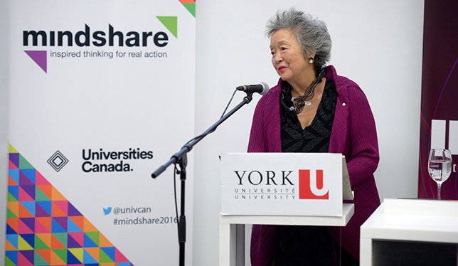 Former Governor General Adrienne Clarkson. Photo courtesy of York University.