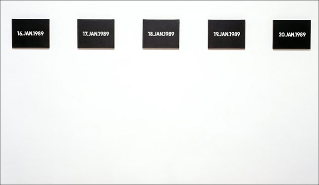 A selection from the Today series by On Kawara.