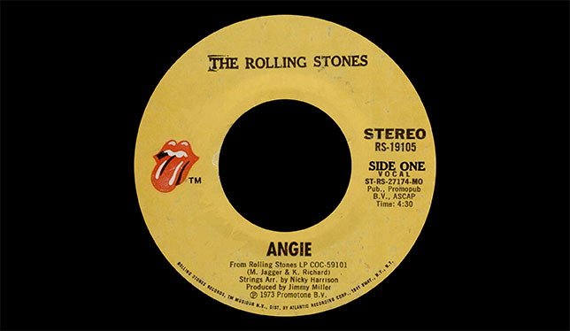 Single record of the song Angie by the Rolling Stones