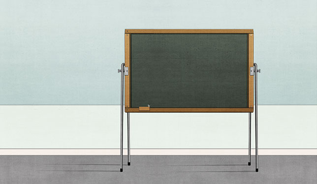 Illustration of blank chalk board