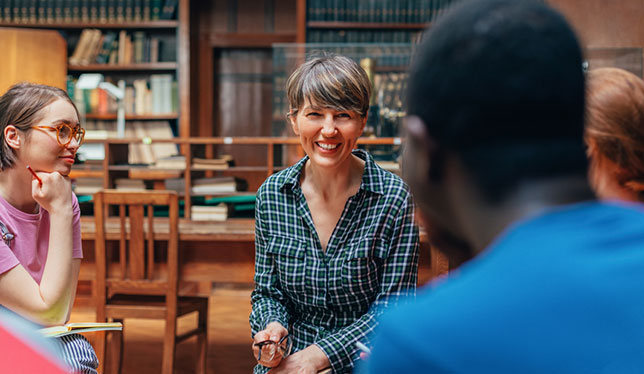 Student in Library