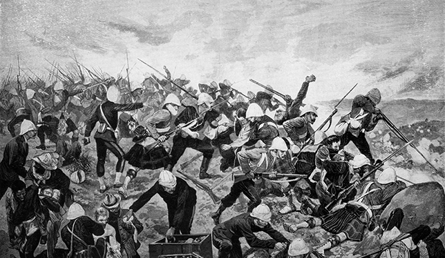 Battle of Majuba Hill, 1st Boer War, 26-27 February 1881. British troops under Major-General George Colley took Majuba Hill. The Boers counterattacked, taking the British by surprise. Colley was one of the 93 British soldiers killed. 133 British were wounded and the Boers took 58 prisoners.