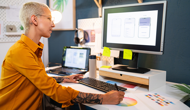 Woman working at computer