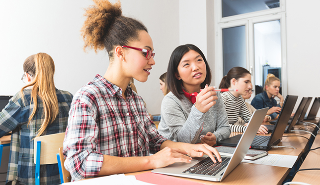 girls taking computer classes