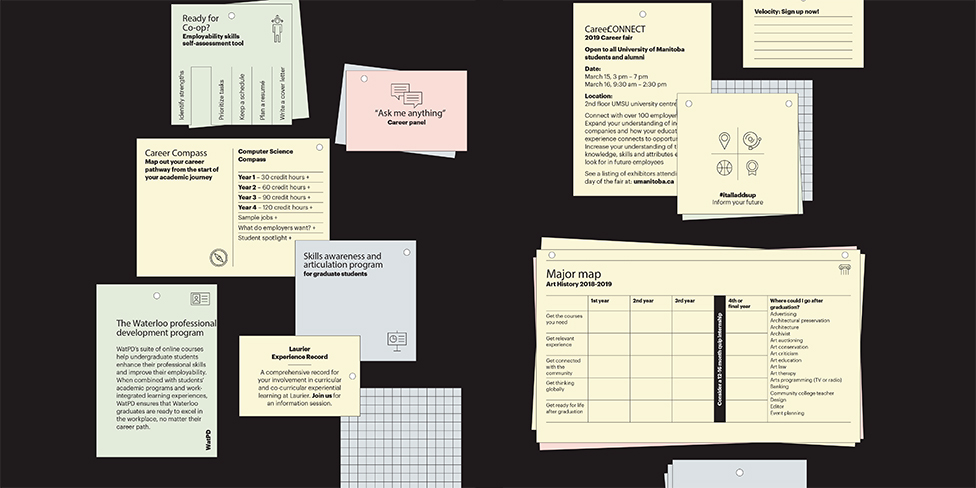 Papers on notes board