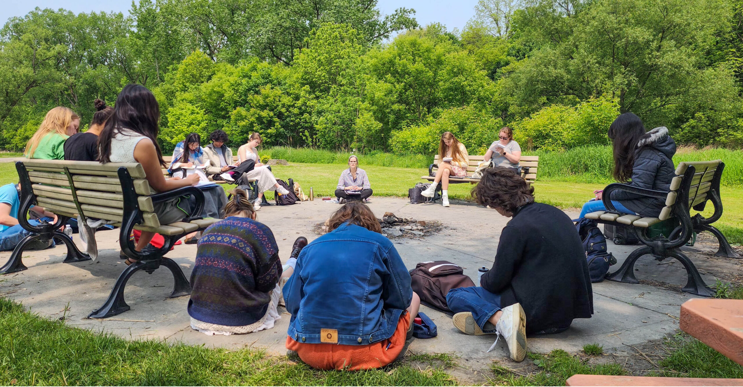 Students in Sharon English’s creative writing class at the Humber River