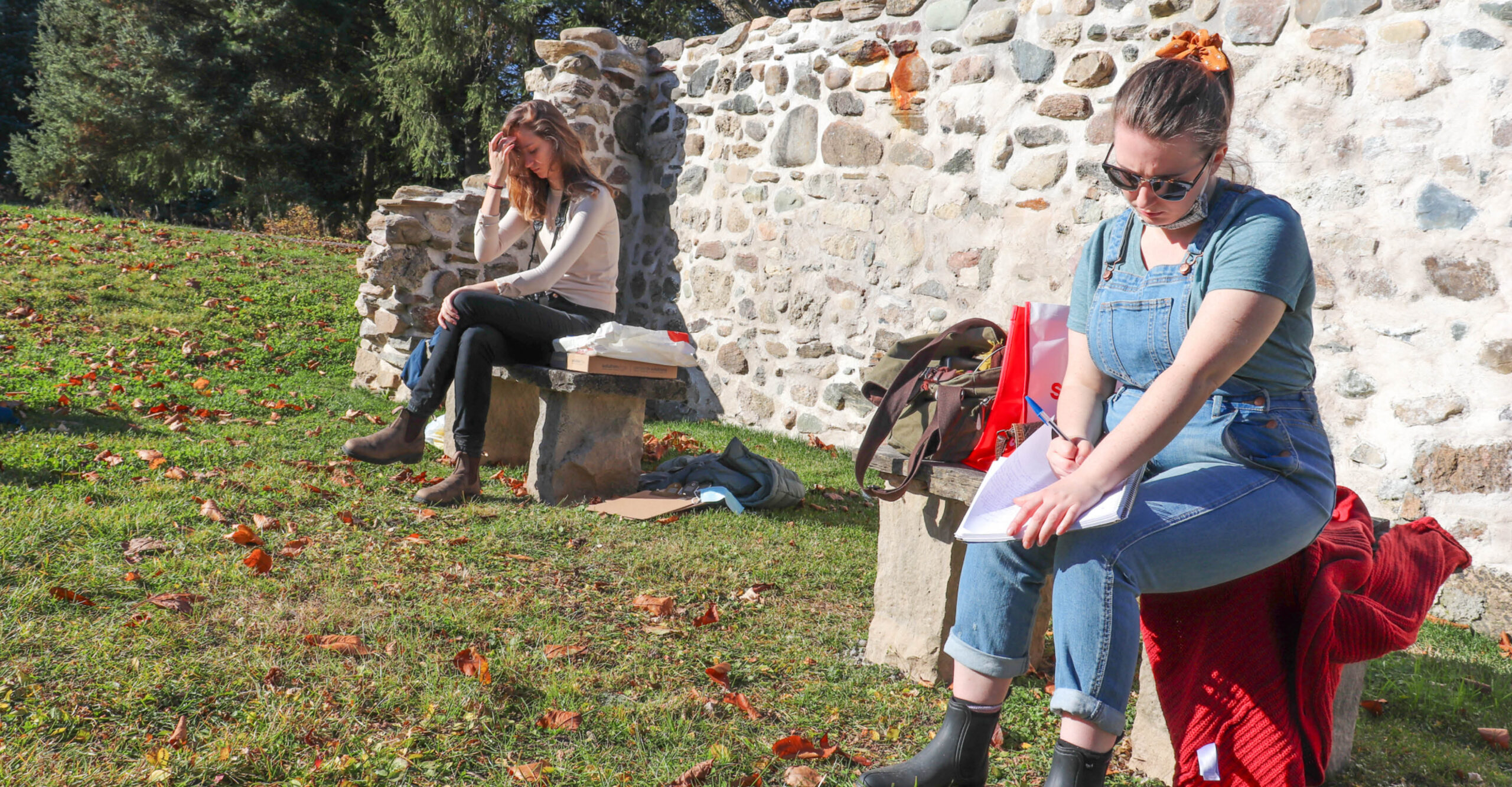 Writers journaling at a country retreat